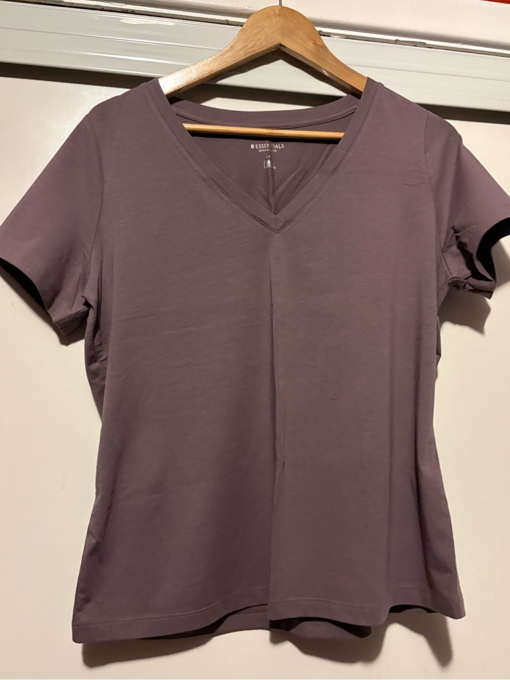 Essentials Women's V-Neck Tee in Dusty Mauve